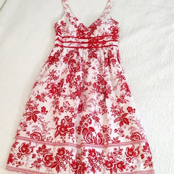 Robbie Bee Summer Fit & Flare Cotton Lined Floral Dress/ Size 8 - Picture 10 of 13